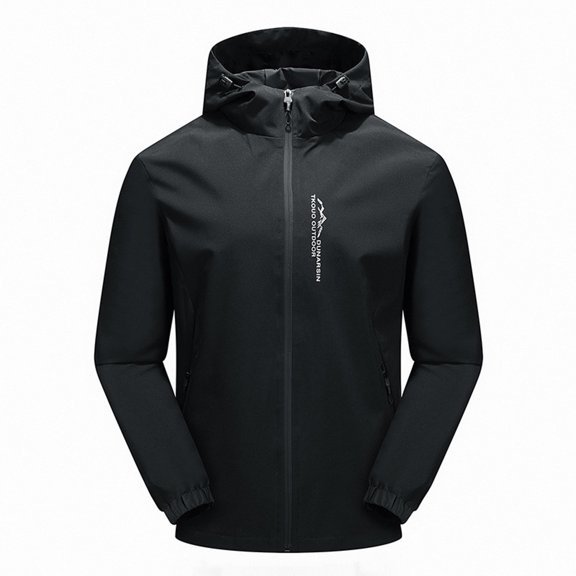 ZHUGeLI Puffer Jacket Men Waterproof Drawstring Pocket Hooded Outdoor Jacket Jacket
