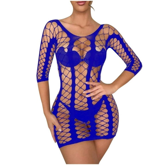 ZHUGeLI Sexy Lingerie for Women 1 Piece Lace Hollow Out Wrap Hip Mesh Bodysuit