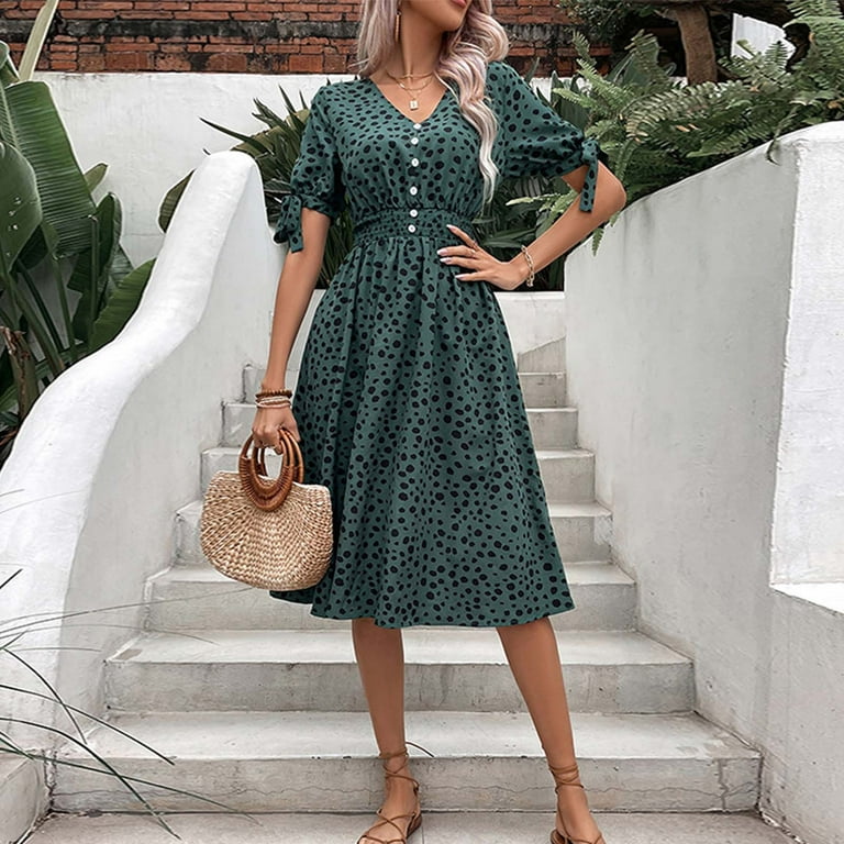 ZHUGeLI Summer Dresses for Women 2024 Fashion Women Summer Leopard Printed V-Veck Short Sleeve Bandaget Elastic Waist Dress Belted Ruffle Hem A-Line ZHUGeLI Summer Dresses for Women 2024 Fashion Women Summer Leopard Printed V-Veck Short Sleeve Bandaget Elastic Waist Dress Belted Ruffle Hem A-Line