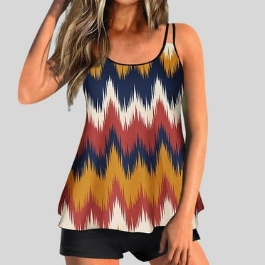 ZHUGeLI Swimsuit For Women Tankini Bathing Suits In Two Pieces,And High Waist Printed Swimsuits,And Boyshorts.