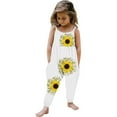 thumbnail image 1 of ZHUGeLI Toddler Baby Girls Romper 2024 Summer One Piece Jumpsuit Kids Baby Clothes Cute Halter Jumpsuits Outfits with Pockets（Sunflower）, 1 of 5