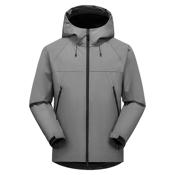 ZHUGeLI Windbreaker Jacket for Women Loose Solid Color Waterproof Single-Layer Outdoor Mountaineering Clothing Long Sleeve Hooded Outdoor Jacket Top Jacket