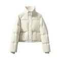 thumbnail image 1 of ZHUGeLI Winter Puffer Jacket Women Short Warm Jacket Zipper Padded Jackets Outerwear Coats Cotton Parkas Down Jackets, 1 of 5