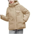 thumbnail image 1 of ZHUGeLI Women Mid-Length Puffer Hooded Jacket Winter Padded Warm Coat Thicken Outerwear Coats, 1 of 4