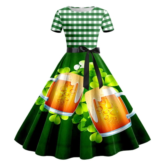 ZHUGeLI Women's Dress Maxi Wrap Dress German Dirndl Dress Bavarian Dirndl Beer Dress Stage Performance Costume
