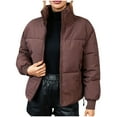 thumbnail image 1 of ZHUGeLI Women's Lightweight Winter Warm Puffer Jacket Stand Collar Baggy Zip Up Short Quilted Jacket Outerwear, 1 of 2