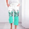 thumbnail image 1 of ZHUGeLI Women's Pants Linen Capri Pants for Women Drawstring Waisted Pants Summer Casual Loose Wide Leg Trousers Cropped Pants With Pockets Ankle Capris Trousers Elastic Waist, 1 of 5