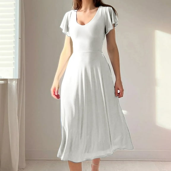 ZHUGeLI Women's Short Sleeve Boho Floral Print Maxi Dress Summer V Neck Casual Loose Dress with Pockets