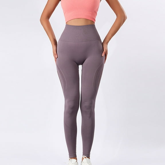 ZHUGeLI Women's Solid Color Naked Sensation Yoga Pants High Waisted Hip Lifting Outer Wear Fitness Pants Tight Running Training Exercise Breathable Pants Shaping Pants Yoga Pants