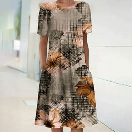 Ruffled Hem Vibrant Print Floral Smocked Summer Dress Ruffled Hem Vibrant Print Floral Smocked Summer Dress
