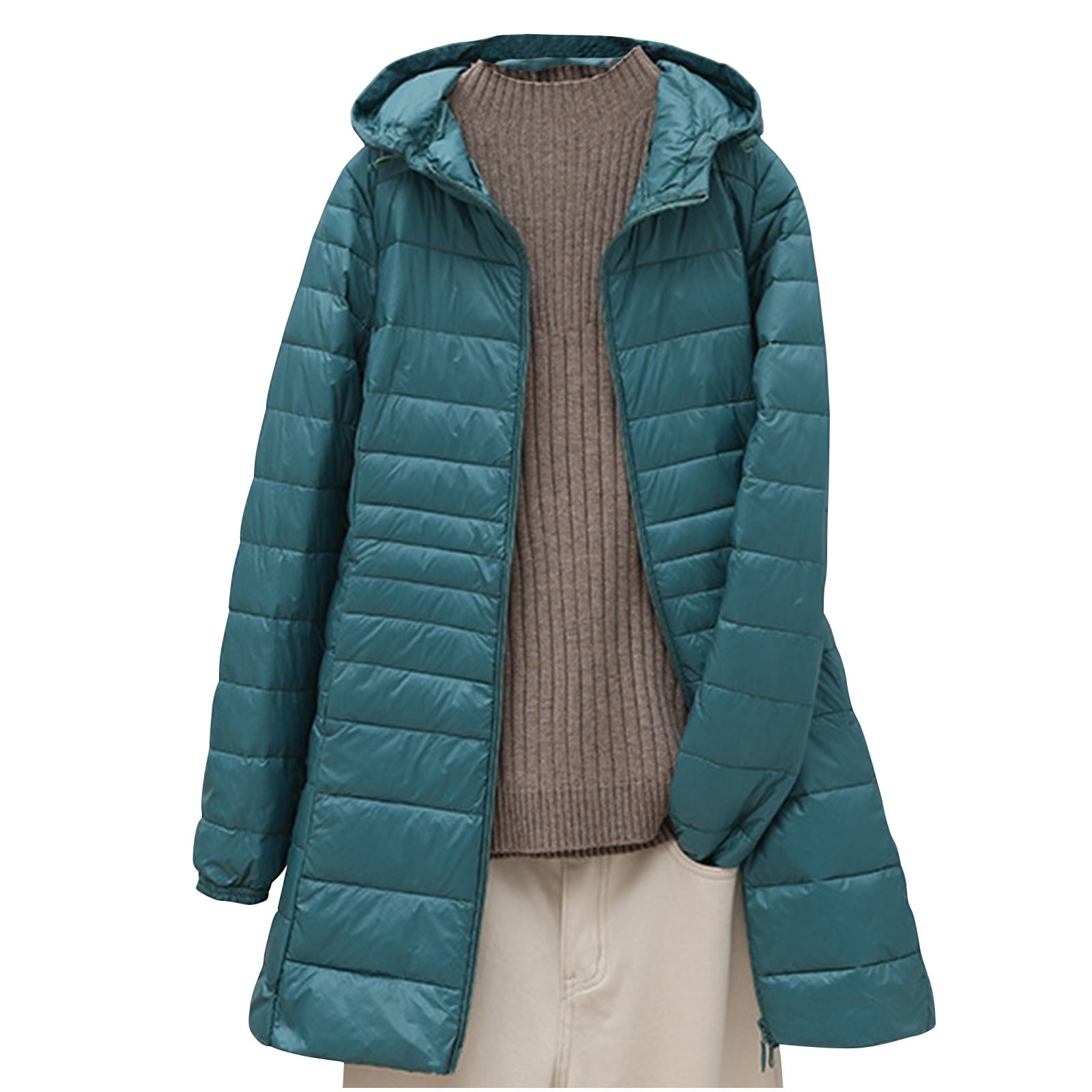 Mid Length Cotton Padded Hoodie Puffer Winter Jacket for women