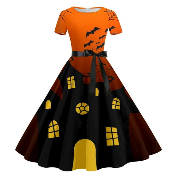 ZHUGeLI Womens Floral Patterned Loose Fit Dress Crewneck Short Sleeve Beach Dress