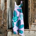 thumbnail image 1 of ZHUGeLI Womens Jumpsuit Women Floral Print Spaghetti Straps Summer Sleeveless Backless Loose Long Playsuits Rompers Jumpsuit Overall Dress, 1 of 5