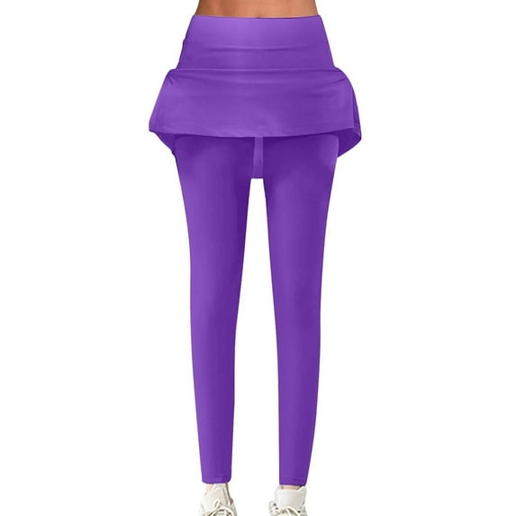 ZHUGeLI Womens Leggings with Skirts Vintage Printed Athletic Tennis Skirted Legging Cozy Workout Running Active Golf Pants