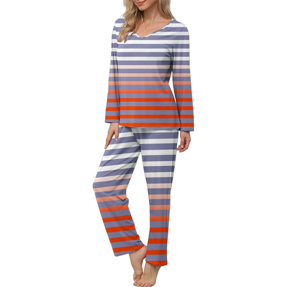 ZHUGeLI Womens Pajama Set Long Sleeve Pajamas Top and Pants V Neck Pjs Set Soft Loungewear with Pockets