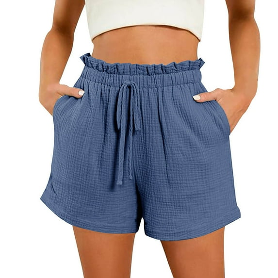 ZHUGeLI Womens Summer Drawstring Shorts Elastic Waist Casual Lightweight Beach Shorts with Pockets
