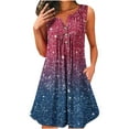 thumbnail image 1 of ZHUGeLI Womens SunDresses Casual Button Down V Neck Dresses Sleeveless Trendy Coloe Block Dress Tank Dress with Pockets, 1 of 4