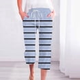 thumbnail image 1 of ZHUGeLI Yoga Pants Women Capri Pants for Women Retro Beautiful Floral Print Stretch Waist Drawstring Straight Trousers With Pockets Capri Pants Comfy Trousers Elastic Pants, 1 of 5