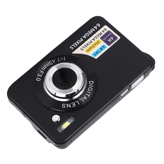 ZHUOPAI 2.8 Inch 4K 64MP HD Digital Camera with 20X Digital Zoom and Autofocus, Portable Vlogging Camera for Boys, Girls, Teenagers, Built-In Battery and Screen, Black (4.3 inches / 11 cm)