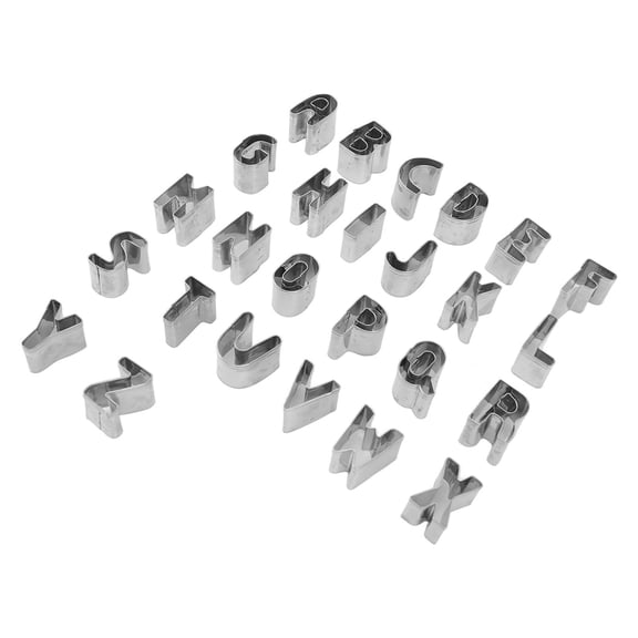 ZHUOPAI 26Pcs Alphabet Cookie Cutters Capital Stainless Steel Box Packed Letter Biscuit Cutters for DIY Cake Chocolate Baking and Custom Fondant Decorating