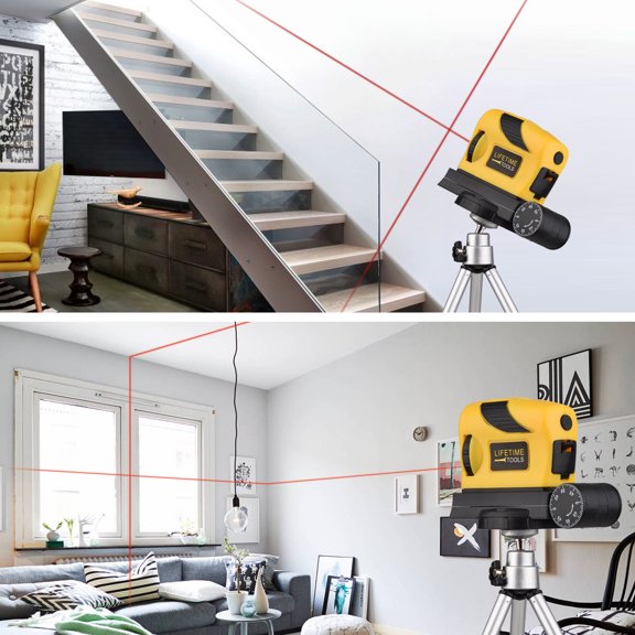 ZHUOPAI 4-in-1 Portable High Precision Laser Level Line Device Double Bubble Red Laser Multi-Function Ruler Leveler, 5.9 inches / 15.0 cm, for DIY & Carpentry
