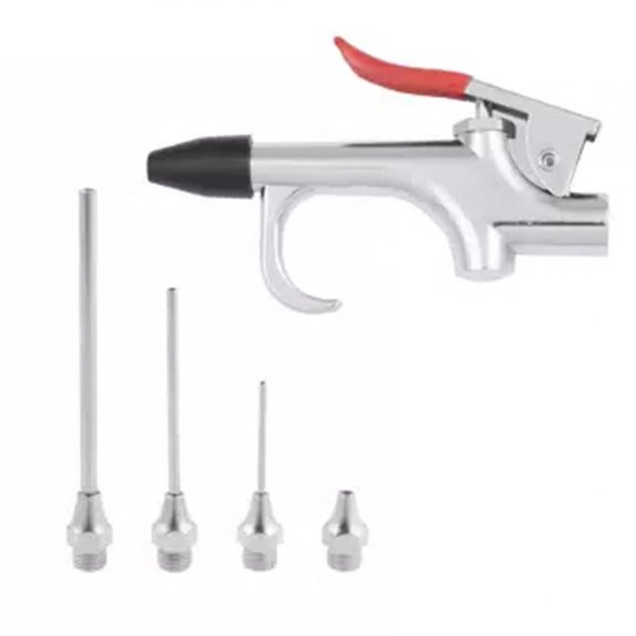 ZHUOPAI 5pc Zinc Alloy Air Compressor Blower Tool Kit with 5 Inflating Nozzles Accessory Set, 1/4 inch NPT Inlet Air Blow Gun Dust Cleaner Heavy Duty Pneumatic Cleaning Tool for Workshop Garage