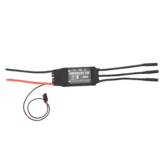 ZHUOPAI 60A Brushless ESC RC Electric Speed Controller UBEC for 3 to 6S LiPo Battery High Performance Waterproof Motor ESC for DIY RC Airplanes Drones Helicopter Toys (15 inches / 38.1 cm)