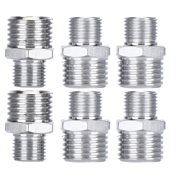 ZHUOPAI 6Pcs Airbrush Connector Set Male Thread G1/8 to G1/4 Inches (0.32 cm to 0.64 cm) Heavy Duty Professional Painting Spray Gun Hose Adapter Fitting Kit for Air Compressors and Art Craft Tools