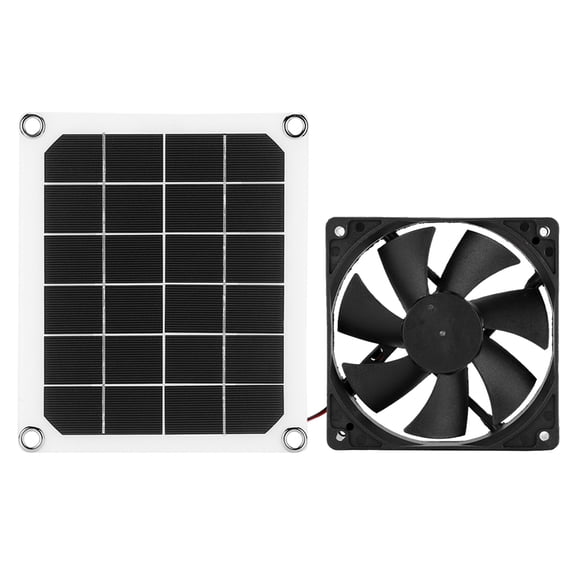 ZHUOPAI 6V 10W Outdoor Solar Power Panel Exhaust Fan USB Charging for Greenhouse Chicken House