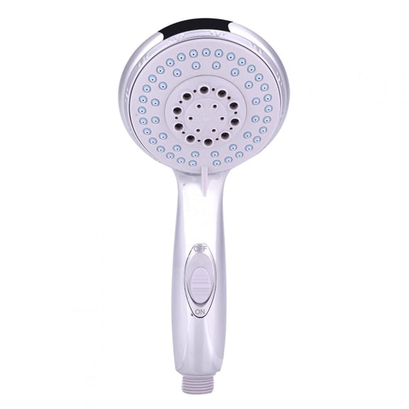 ZHUOPAI ABS Plastic Handheld Shower Spray Head with On/Off Switch, High Pressure 5 Spraying Modes Hand Held Bathroom Showerhead Replacement, Water Saving Eco-Friendly, Silver, 9.06 inches / 23.0 cm