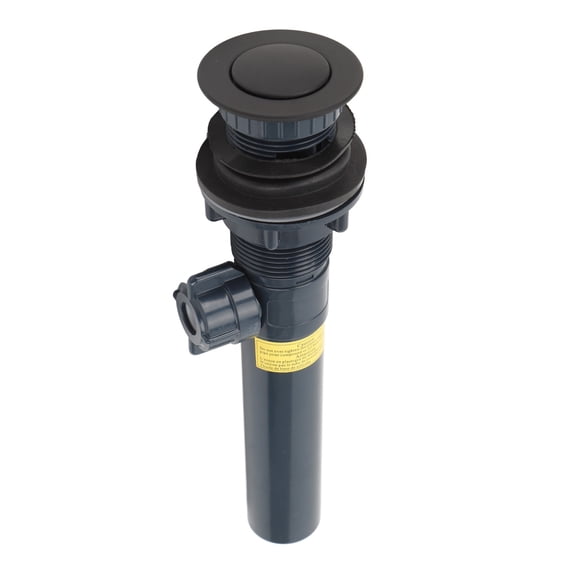 ZHUOPAI Bathroom Sink Drain with Lift Rod Assembly, Premium Stainless Steel Pop Up Vanity Drain Stopper for Vessel Sinks with Overflow (10.23 x 2.75 Inches / 26.0 x 7.0 cm), Matte Black Finish