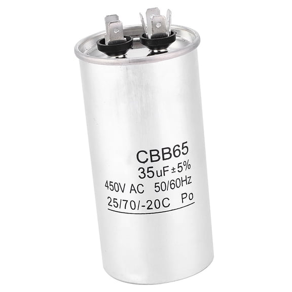 ZHUOPAI CBB65 450V 35uF Dual Run Capacitor for AC Air Conditioner Motor Straight Compressor Start, Round Heavy Duty Aluminum Cylinder, High Heat and Surge Resistance, 12.00 x 6.00 in / 30.5 x 15.2 cm