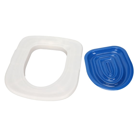 ZHUOPAI Cat Toilet Training Kit Universal Reusable Trainer 15 in / 38 cm White Tray with Blue Support