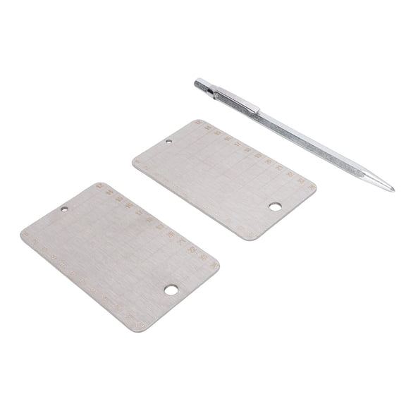 ZHUOPAI Crypto Bitcoin Phrase Plates 24 Words Mnemonic Storage Plate with Metal Pen Fireproof Waterproof Seed Phrase Recovery Backup Tool 2PCS (6.3 inches / 16 cm) for Cryptocurrency Hardware Wallets