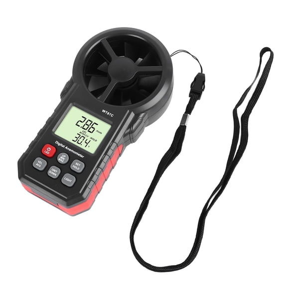 ZHUOPAI Digital Anemometer Handheld Wind Speed Meter and Temperature Tester with LCD Backlit Display Max Min Average Air Velocity Detector for HVAC Weather Collection Sailing Windsurf CFM