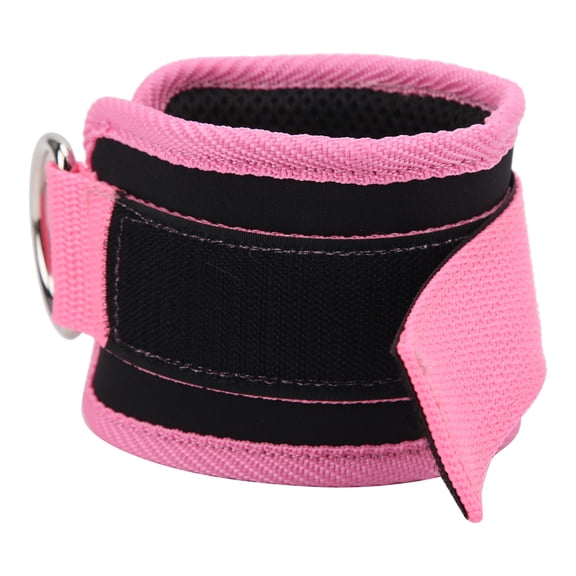 ZHUOPAI Fitness Ankle Straps for Cable Machine Double D-Ring Adjustable Premium Neoprene Padded Glute Kickback Leg Extensions Straps for Gym Training Lower Body Workouts (Pink, 14 inches / 35.5 cm)