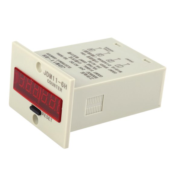 ZHUOPAI JDM11-6H 6 Digit Display Electronic Counter High Accuracy Industrial Digital Tally Counter for Photoelectric Proximity Switch Relays (AC/DC 24V, 10 Inches / 25.4 CM)
