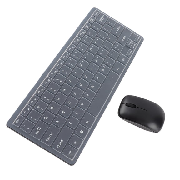 ZHUOPAI K-03 Advanced Wireless Keyboard and Mouse Combo Set, 2.4G Mini Ergonomic Desk Suit with Protective Keyboard Film, 10m Stable Range, Durable ABS Material, Black (14.17 inches / 36 cm)
