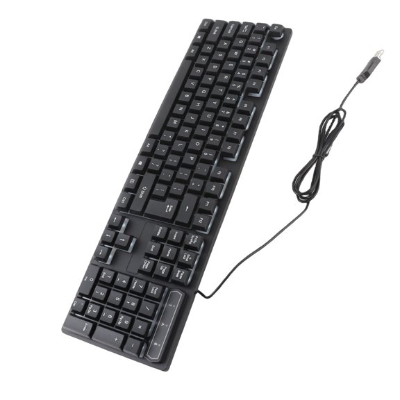ZHUOPAI KR-6300 Wired Gaming Keyboard with Colorful RGB Backlit Floating Keycaps, 104 Keys Ergonomic Mechanical Feel USB Desktop Computer Keyboard (17.71 x 5.51 inches / 45.0 x 14.0 cm)