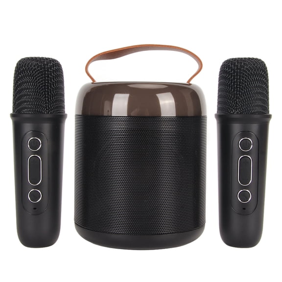 ZHUOPAI Portable Karaoke Machine with 2 Wireless Microphones Bluetooth 5.3 Mini Pa Speaker System with RGB Dynamic Lights for Home Family Party Outdoor Travel Gifts for Kids Adults Black (3.5" / 9cm)