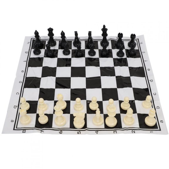 ZHUOPAI Portable Plastic International Chess Medieval Entertainment Board Game Set Black & White