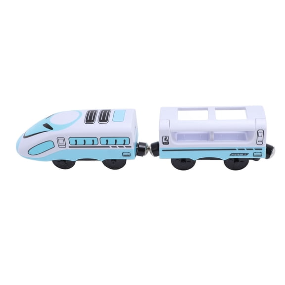 ZHUOPAI Premium Electric Train Toy for Toddlers, Battery Operated Motorized Railway Set Compatible with Thomas Train Series, Dual Unit Blue & White Toy Train Accessories, 11 inches / 28 cm
