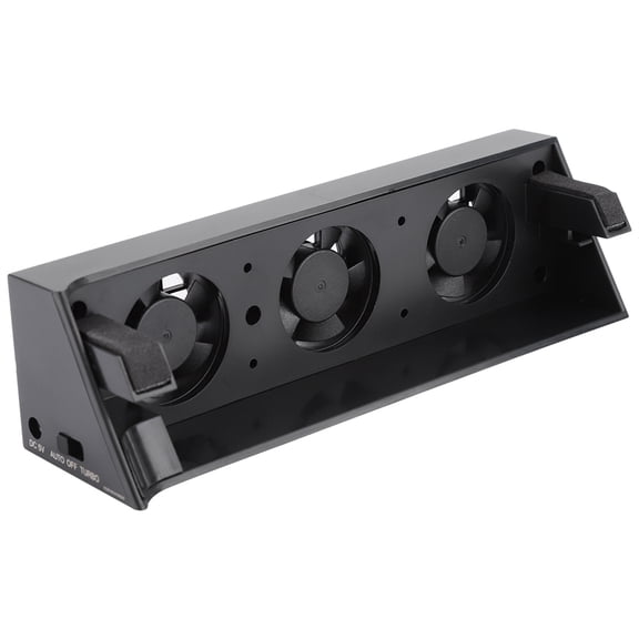 ZHUOPAI USB Cooling Fan for PS4 Slim Console Cooler with 3 Quiet Fans External Heat Exhauster Intelligent Temperature Control Accessory 5.63 x 1.57 x 1.5 inches / 14.3 x 4.0 x 3.8 cm Black