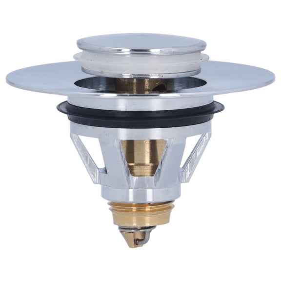 ZHUOPAI Universal Bathroom Sink Drain Plug RustProof Brass Bounce Drain Filter and Stainless Steel Core Leaking Stopper for Basin Face Pool (2.5 inches / 63.5 mm Diameter)