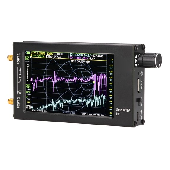 ZHUOPAI Vector Network Analyzer 4.3in Handheld Antenna Standing Waves Analyzer VNA HF VHF UHF RF Diagnostic Test Device 10k-1.5GHz with 5000mAh Battery and Accessories Kit