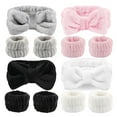 thumbnail image 1 of ZHUYING 12 PCS Face Wash Headband Wristband Set for Women Girls, Soft Microfiber Facial Spa Hair Wraps Makeup Skincare Bath Headbands Wrist Bands for Washing Face（White, Pink, Gray, Black）, 1 of 6