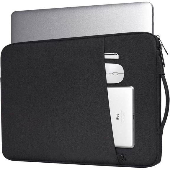 ZHUYING Front Pocket Canvas 13.3'' Laptop Sleeve, Black