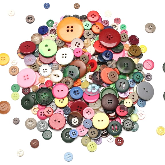 ZHUYING About 1500 Resin Buttons of Various Specifications, Handmade, Sewing DIY Handicraft Buttons, Hand-Painted Decorative Buttons Multicolor Series