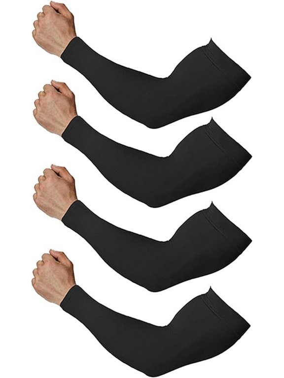 4-Pairs Arm Sleeves for Men and Women - Tattoo Cover Up - Cooling Sports Sleeve for Basketball Golf Football