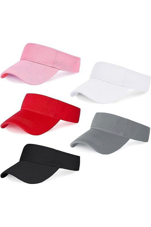 5 Pieces Sport Wear Athletic Visor Sun Sports Visor Hat Visor Adjustable Cap for Women and Men (One Size)